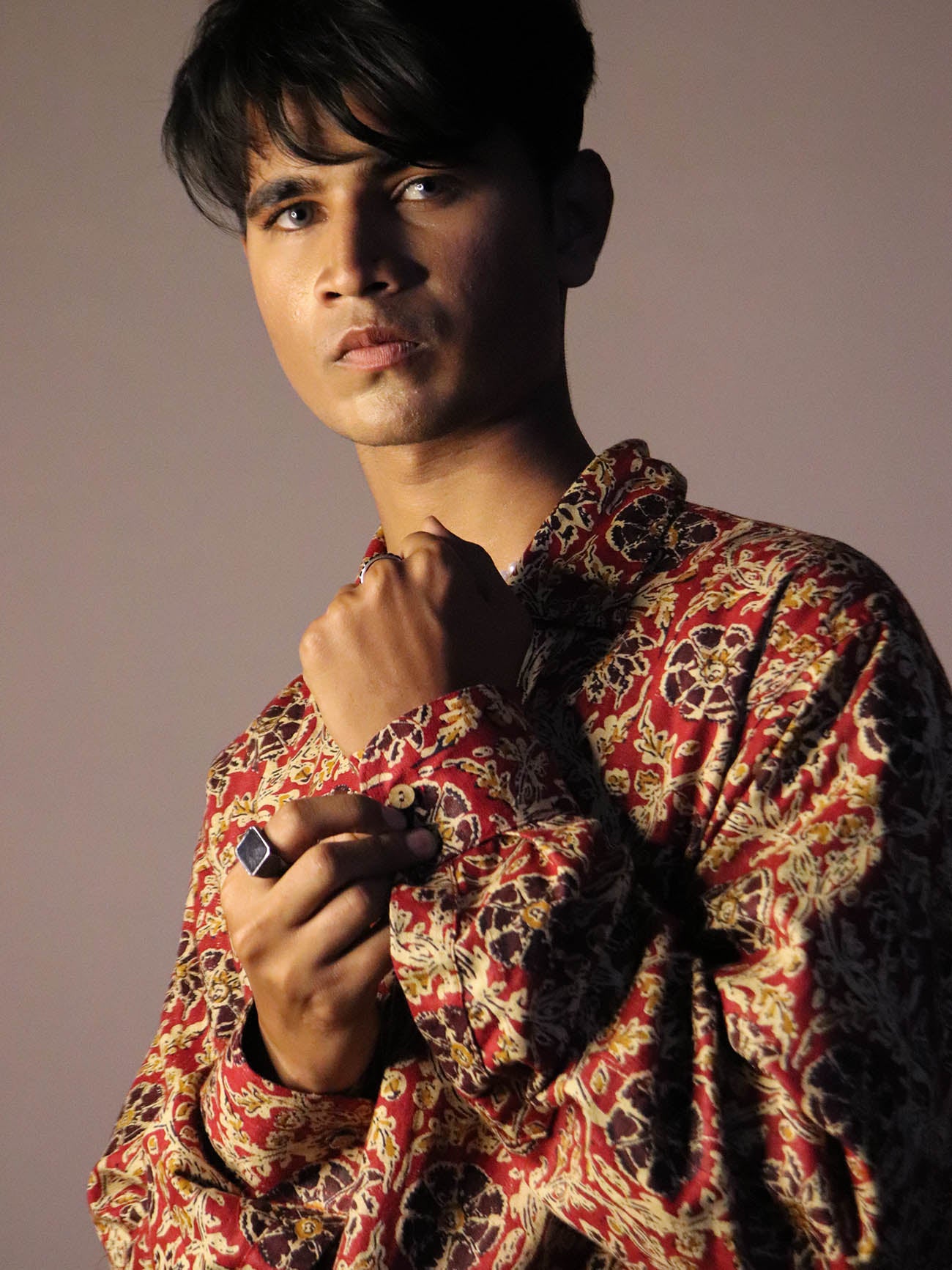 Dausa Handloom Shirt - Mud Red