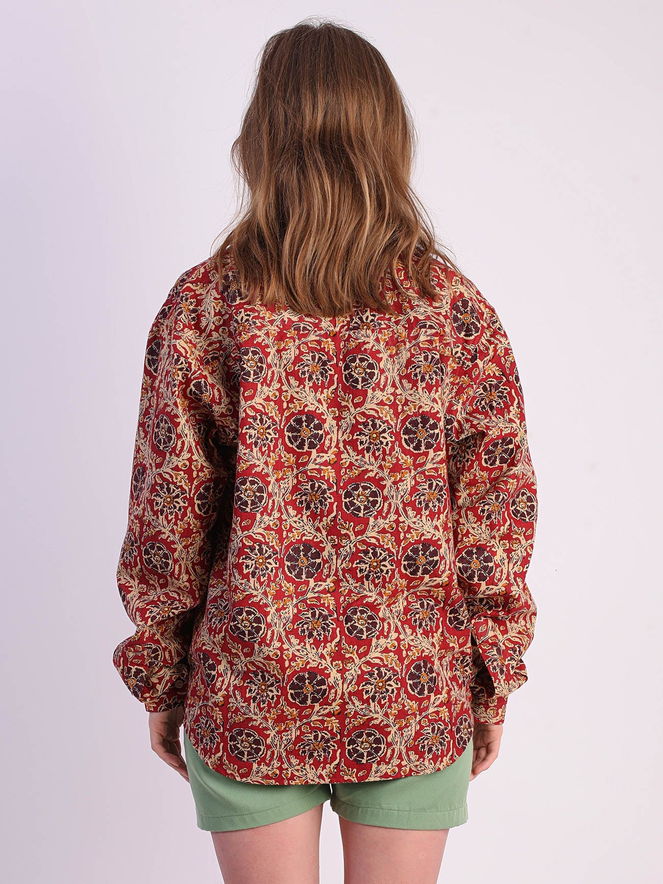 Dausa Handloom Shirt - Mud Red